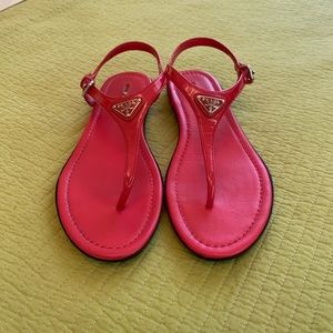 Prada dark pink  flat sandals size 7